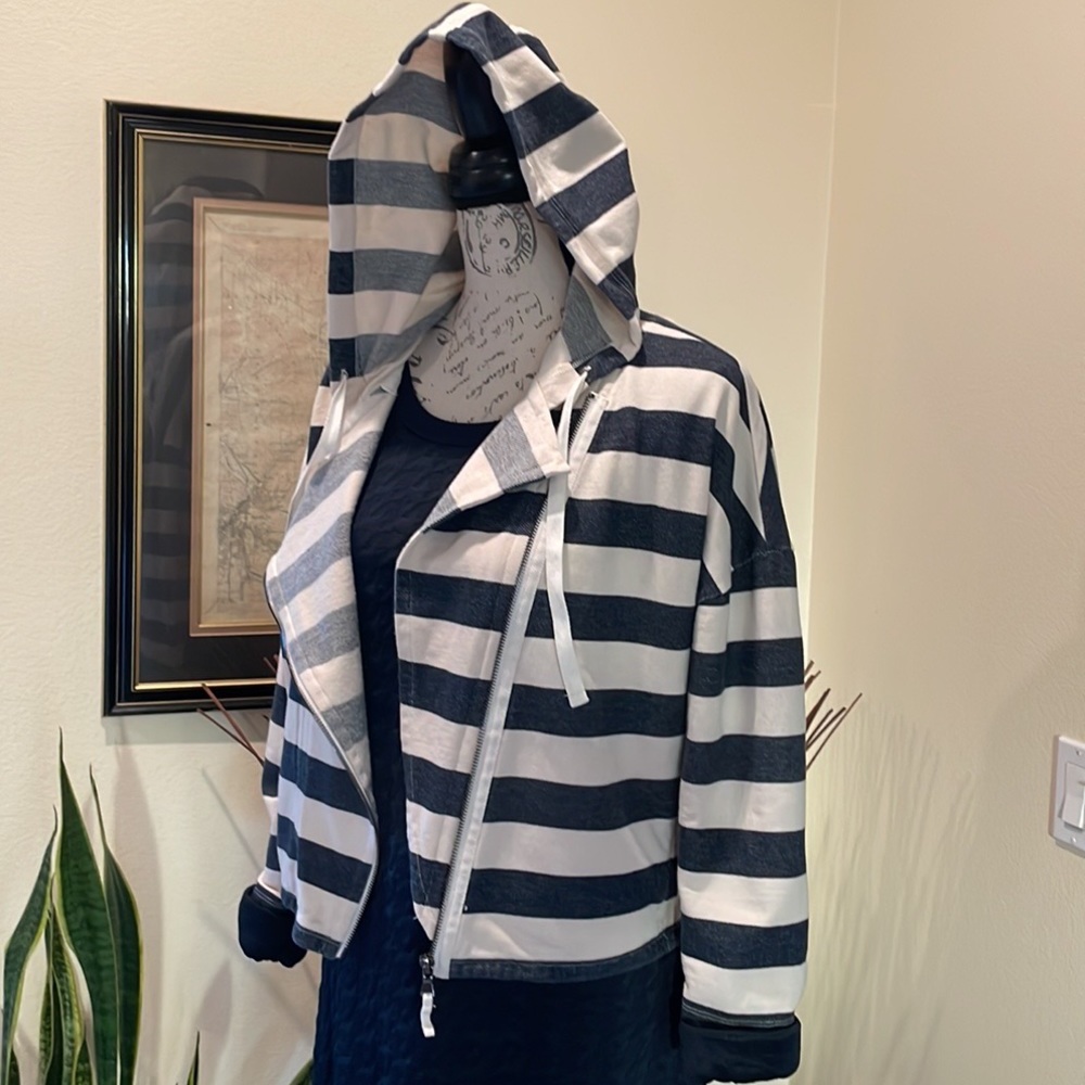 Ann Taylor Loft Striped Hooded Jacket